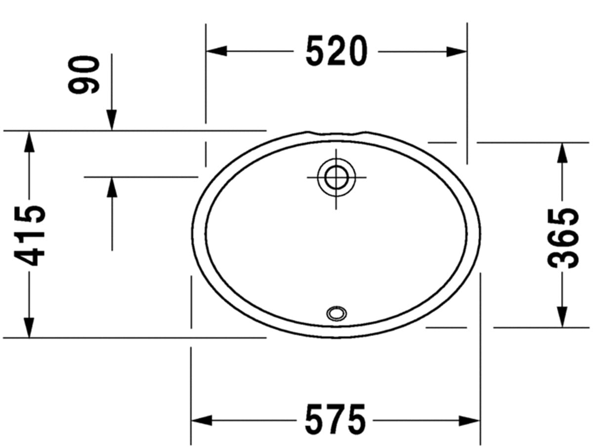 Duravit Dune Tezgah Altı Lavabo 52 cm