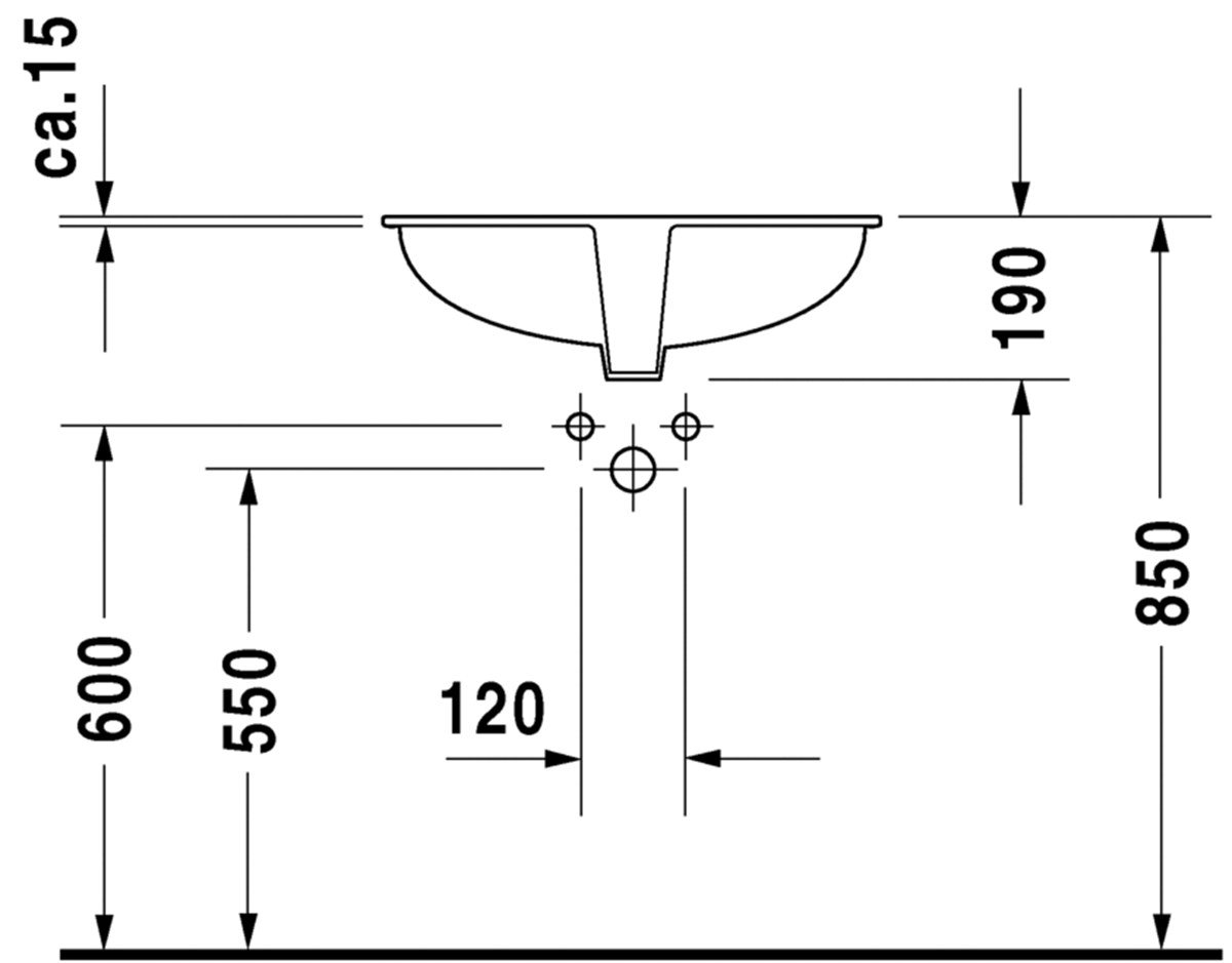 Duravit Dune Tezgah Altı Lavabo 52 cm