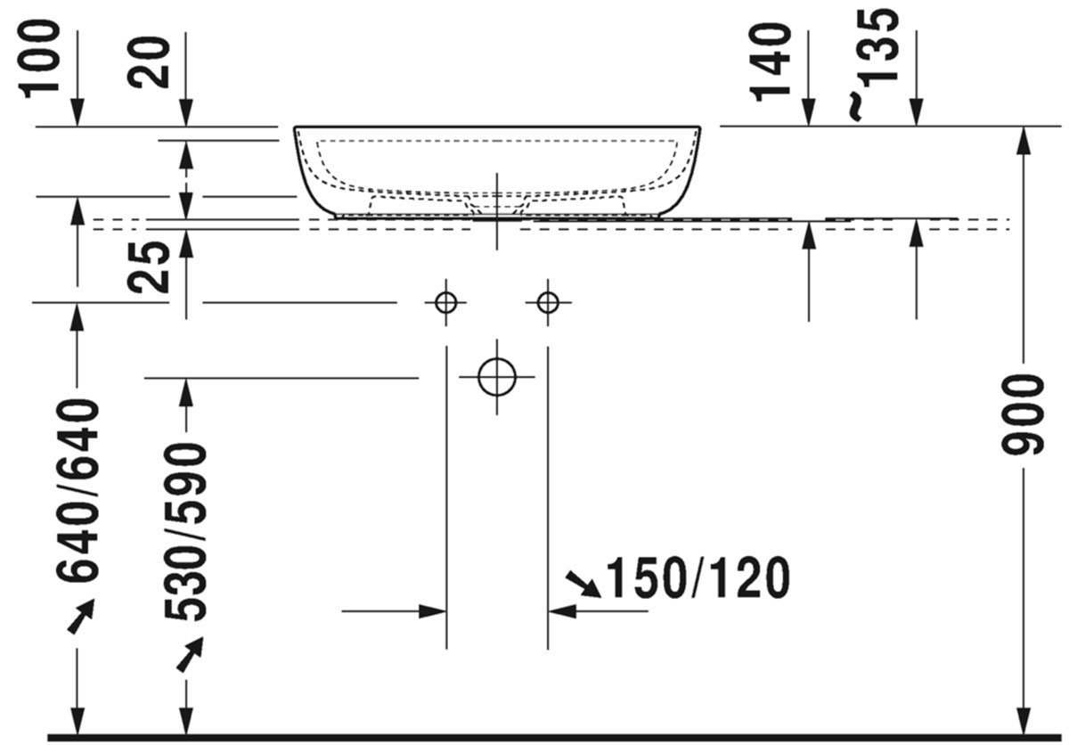 Duravit Luv DuraCeram Çanak Lavabo 60 cm Beyaz 