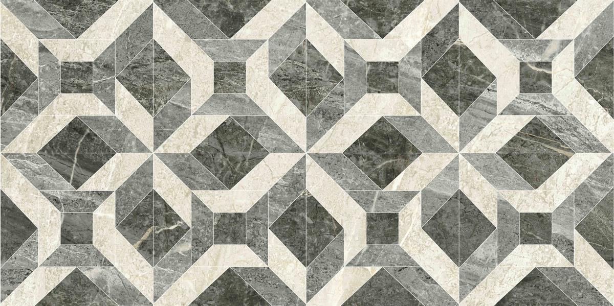 Ege Seramik 32x64 cm Arden Antrasit Lora Mix Dekor