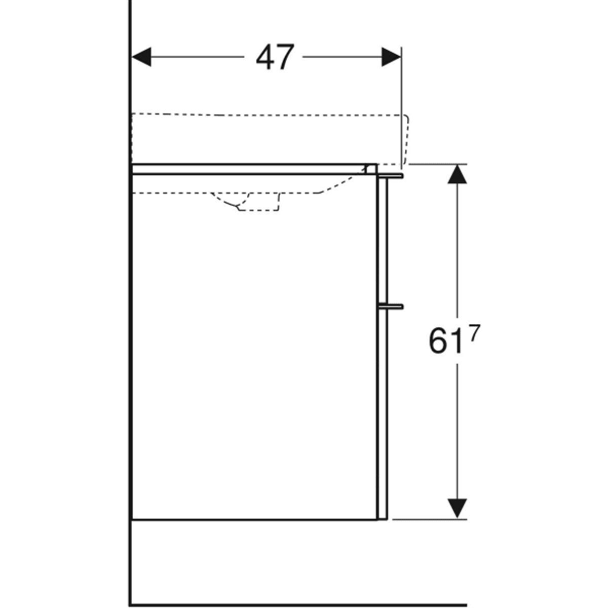 Geberit Smyle Square Lavabo Dolabı, Çift Çekmeceli