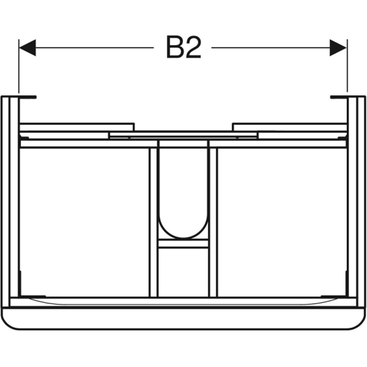Geberit Smyle Square Lavabo Dolabı, Çift Çekmeceli