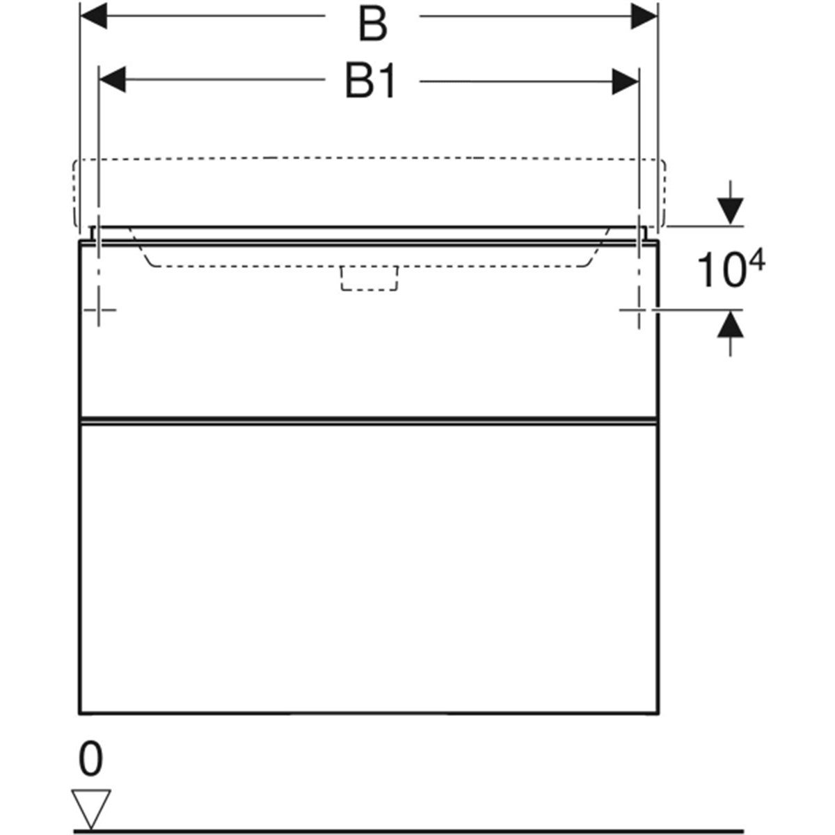 Geberit Smyle Square Lavabo Dolabı, Çift Çekmeceli