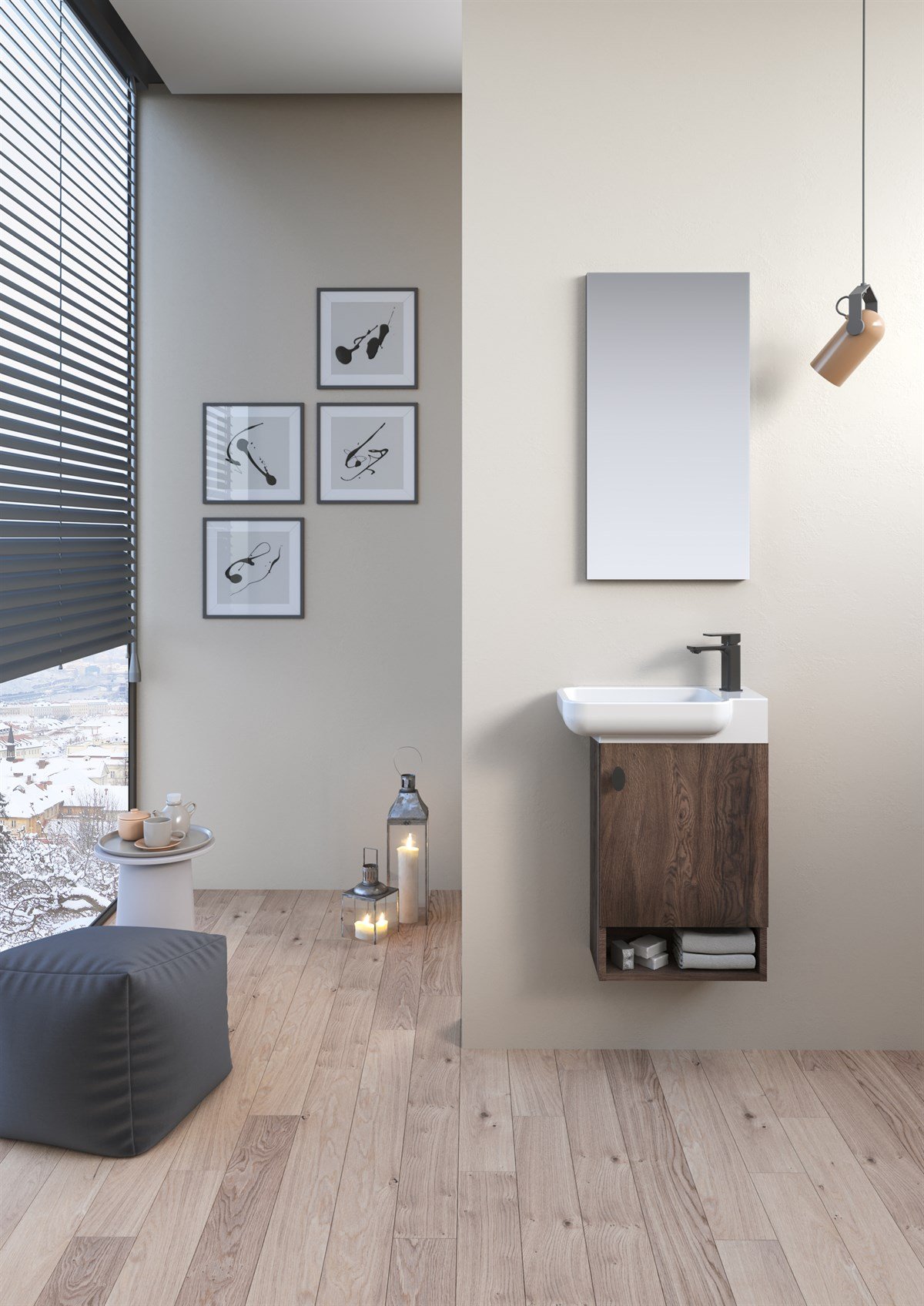 Orka Begonya Navaro 55 cm Banyo Dolabı