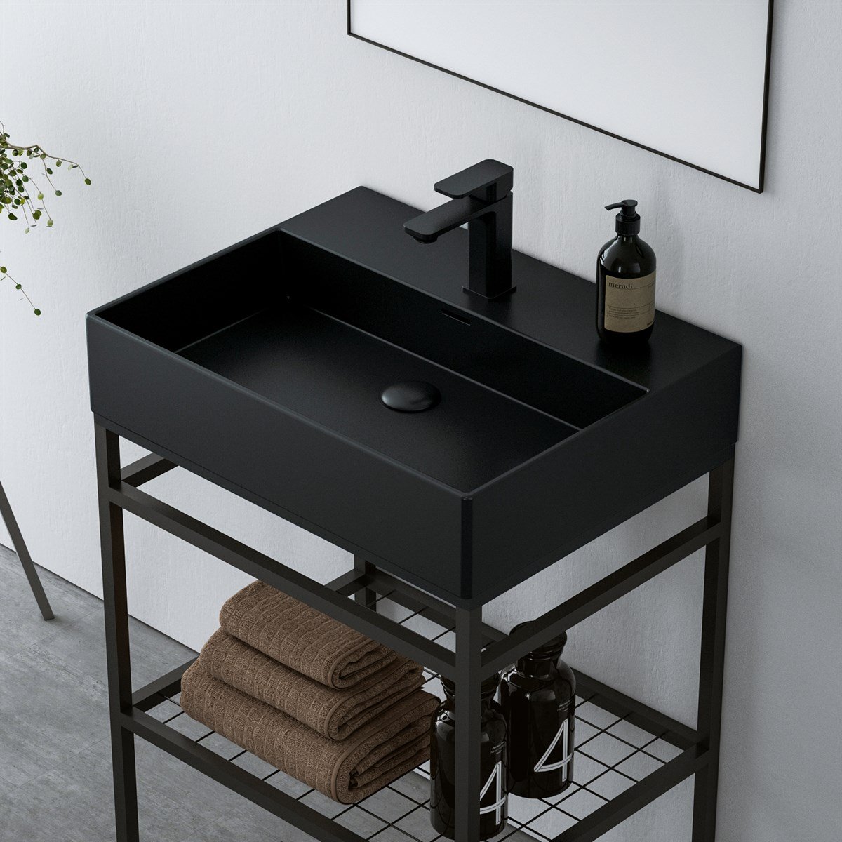 Orka Capetown Black 120 cm Banyo Dolabı