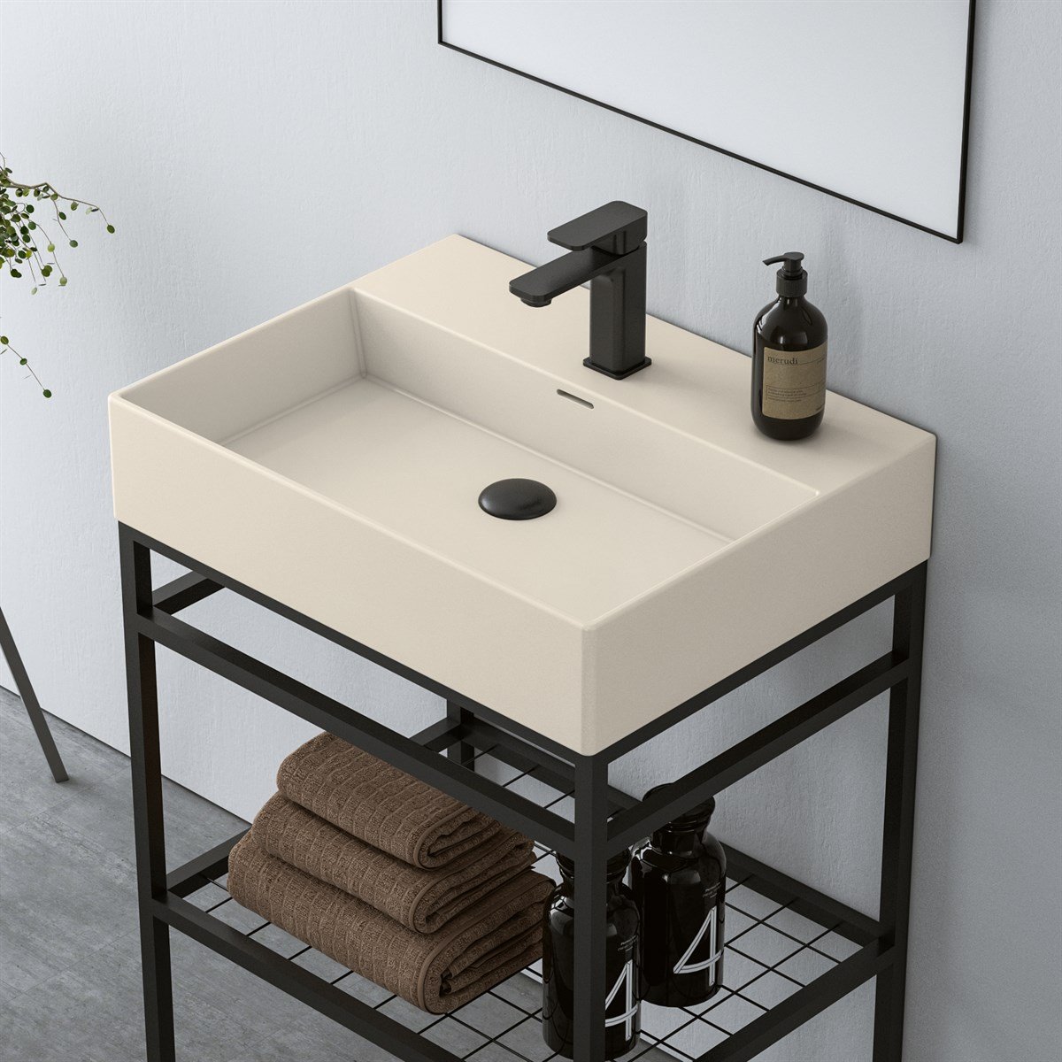 Orka Capetown Cream 80 cm Banyo Dolabı