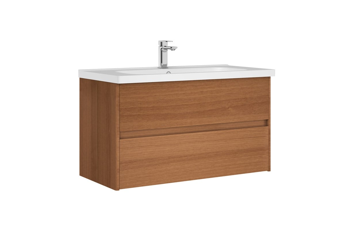 Orka Düden Çekmeceli Walnut 60 cm Banyo Dolabı