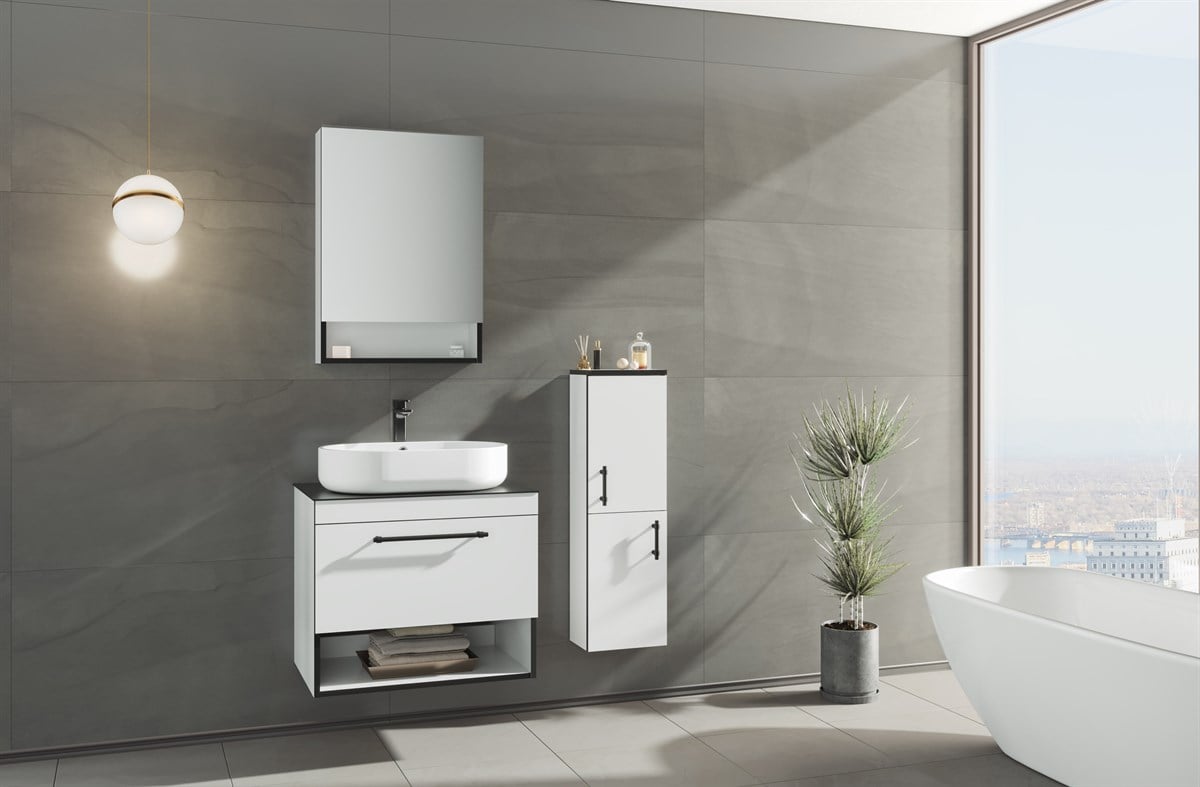 Orka Knidos White 70 cm Banyo Dolabı