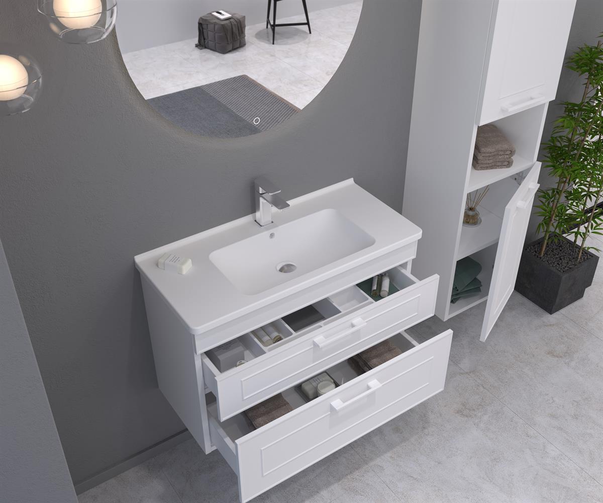 Orka Limpo 100 cm Çekmeceli Banyo Dolabı