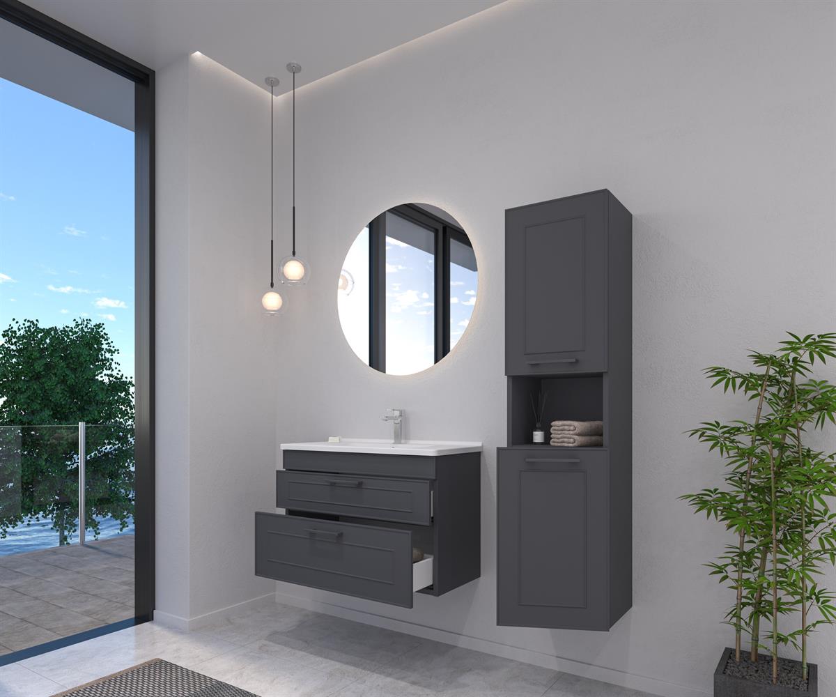 Orka Limpo 80 cm Çekmeceli Banyo Dolabı