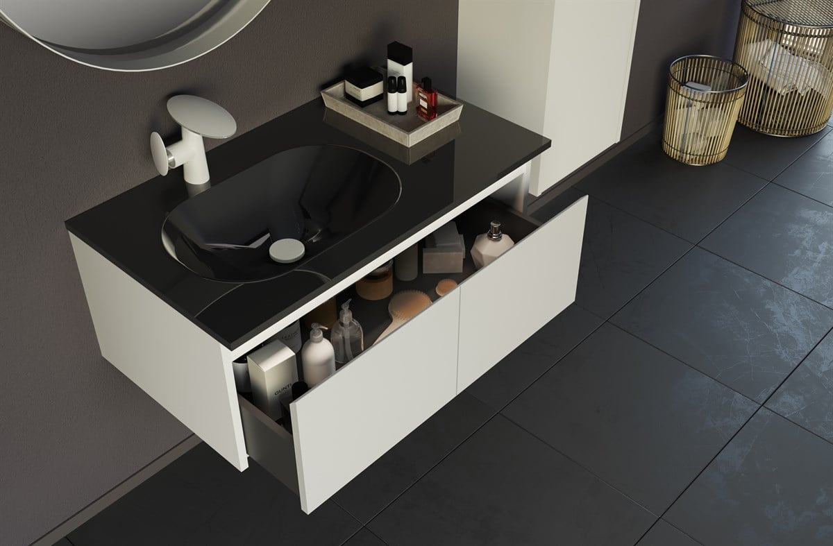 Orka Lisbon White Lake 90 cm Banyo Dolabı