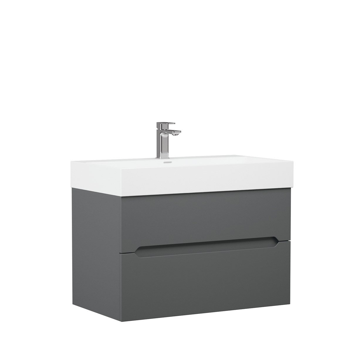 Orka Malta Antrasit 120 cm Banyo Dolabı