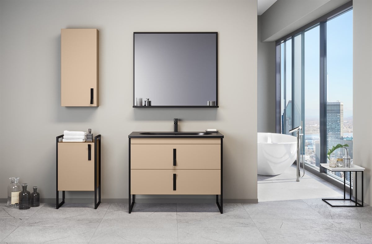 Orka Modena Cappucino Lake 100 cm Banyo Dolabı