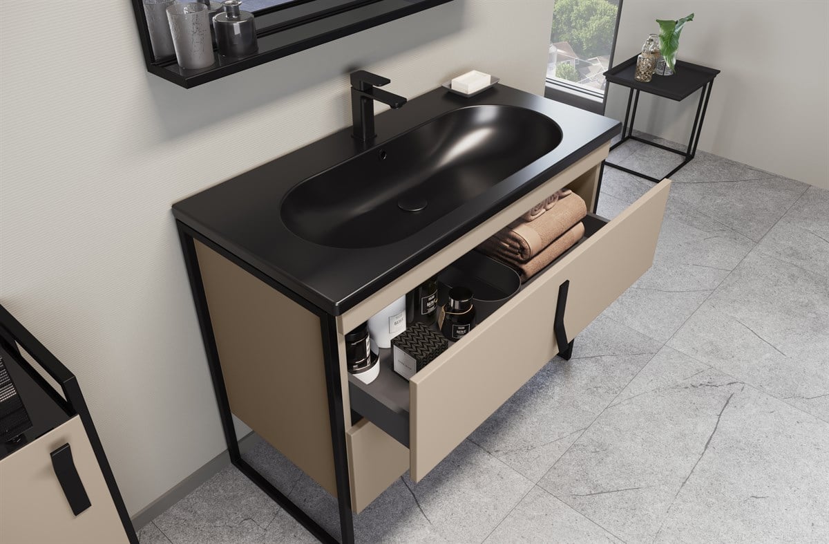 Orka Modena Cappucino Lake 100 cm Banyo Dolabı