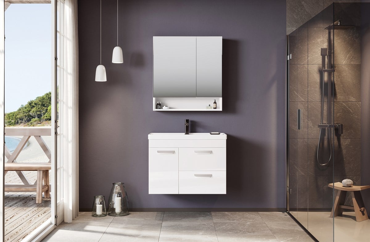 Orka Nova White 80 cm Banyo Dolabı