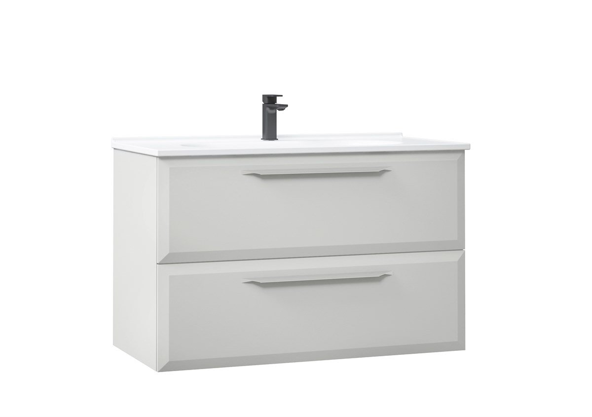 Orka Nuvola Shiny White Lake 100 cm Banyo Dolabı