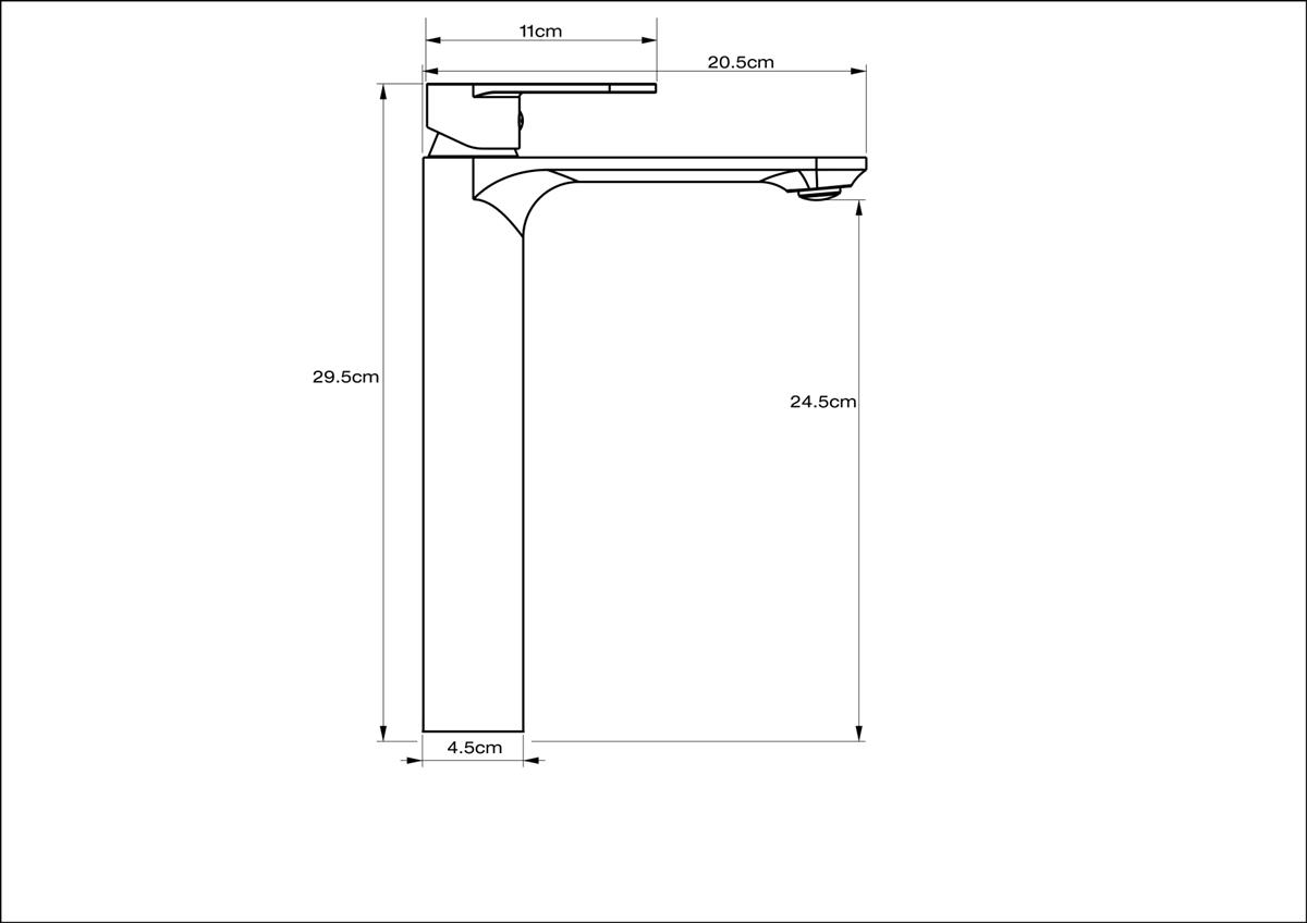 Orka Plus Sharp Yüksek Lavabo Bataryası Krom