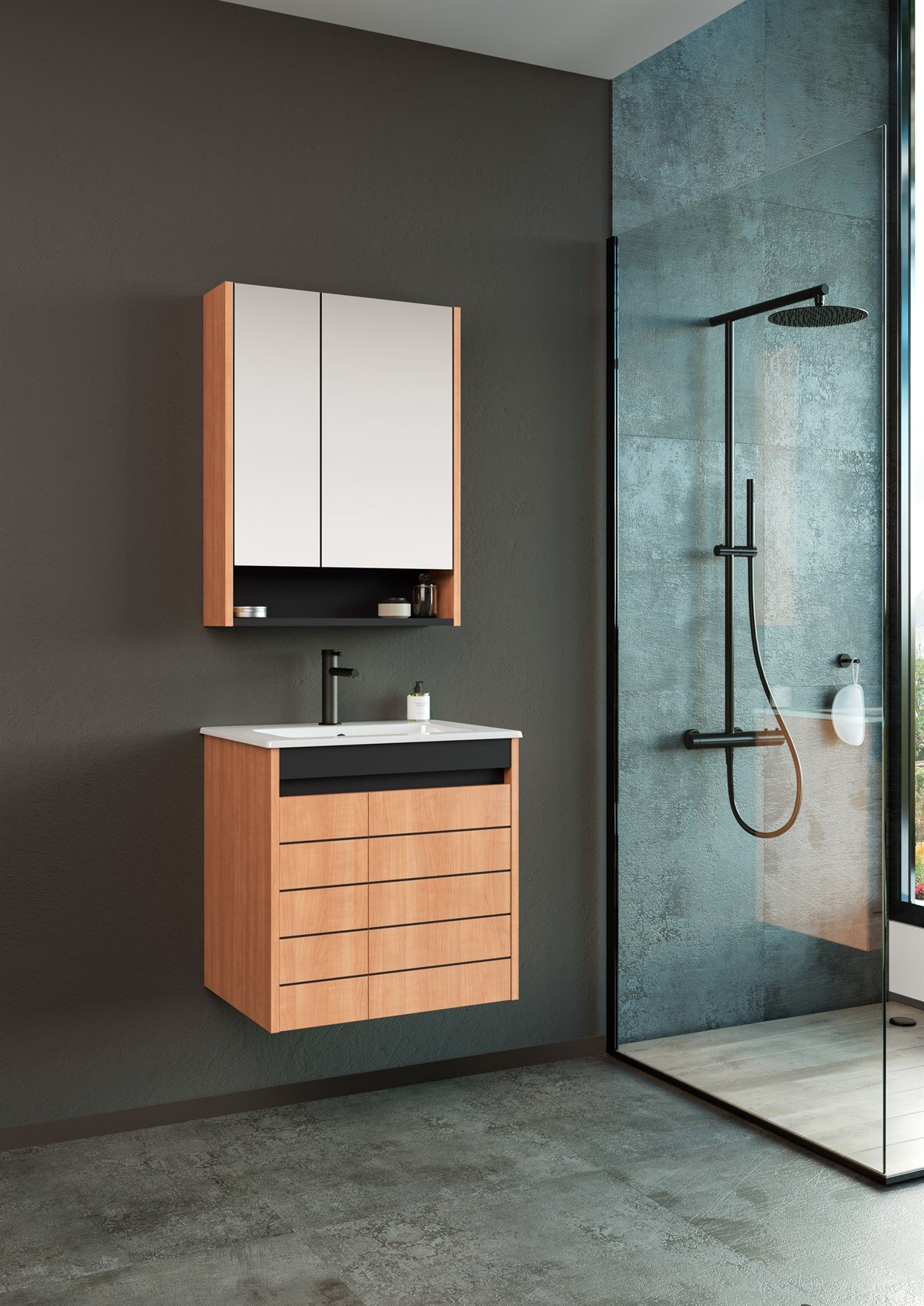 Orka Ricato 80 cm Banyo Dolabı