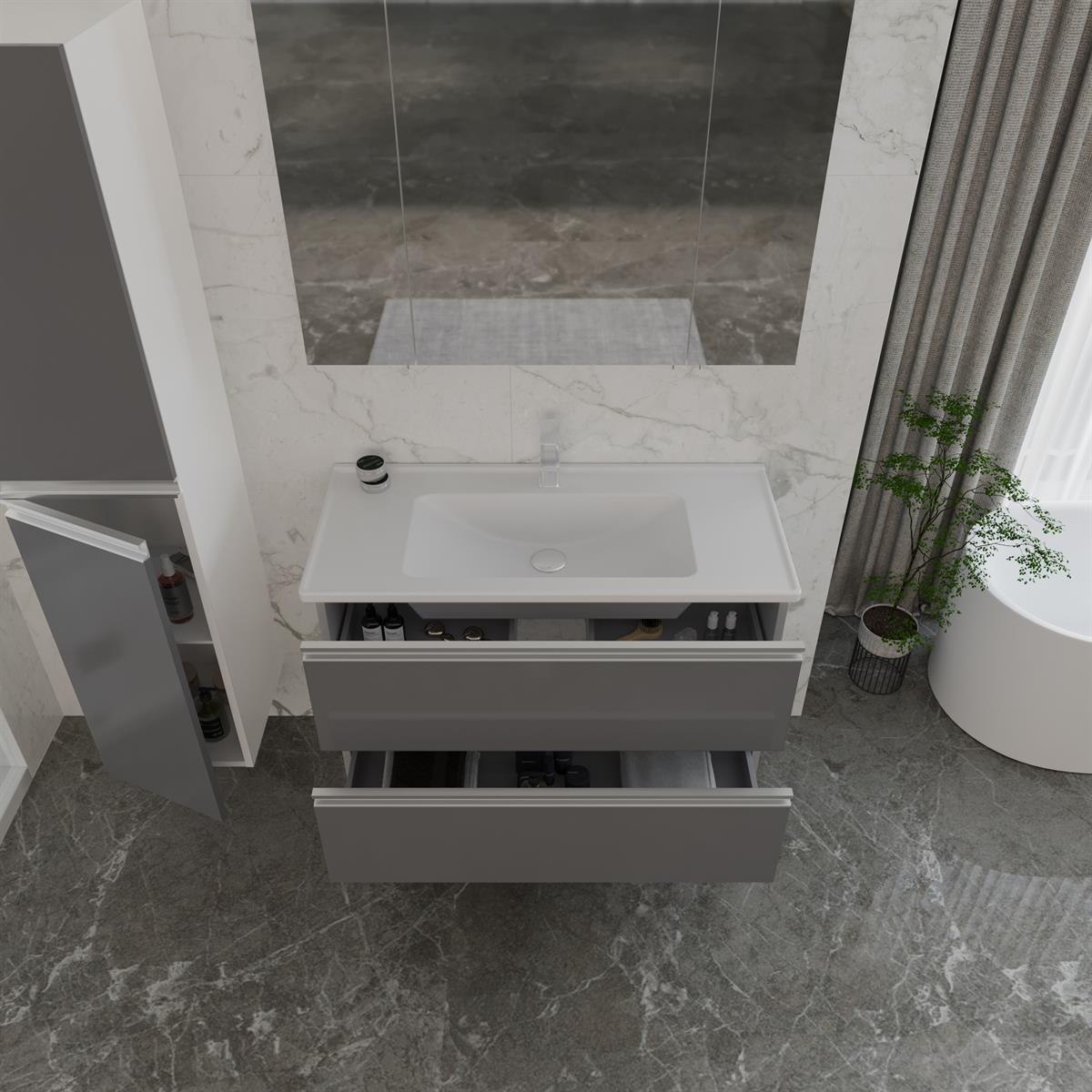 Orka Terme Çekmeceli 100 cm Banyo Dolabı