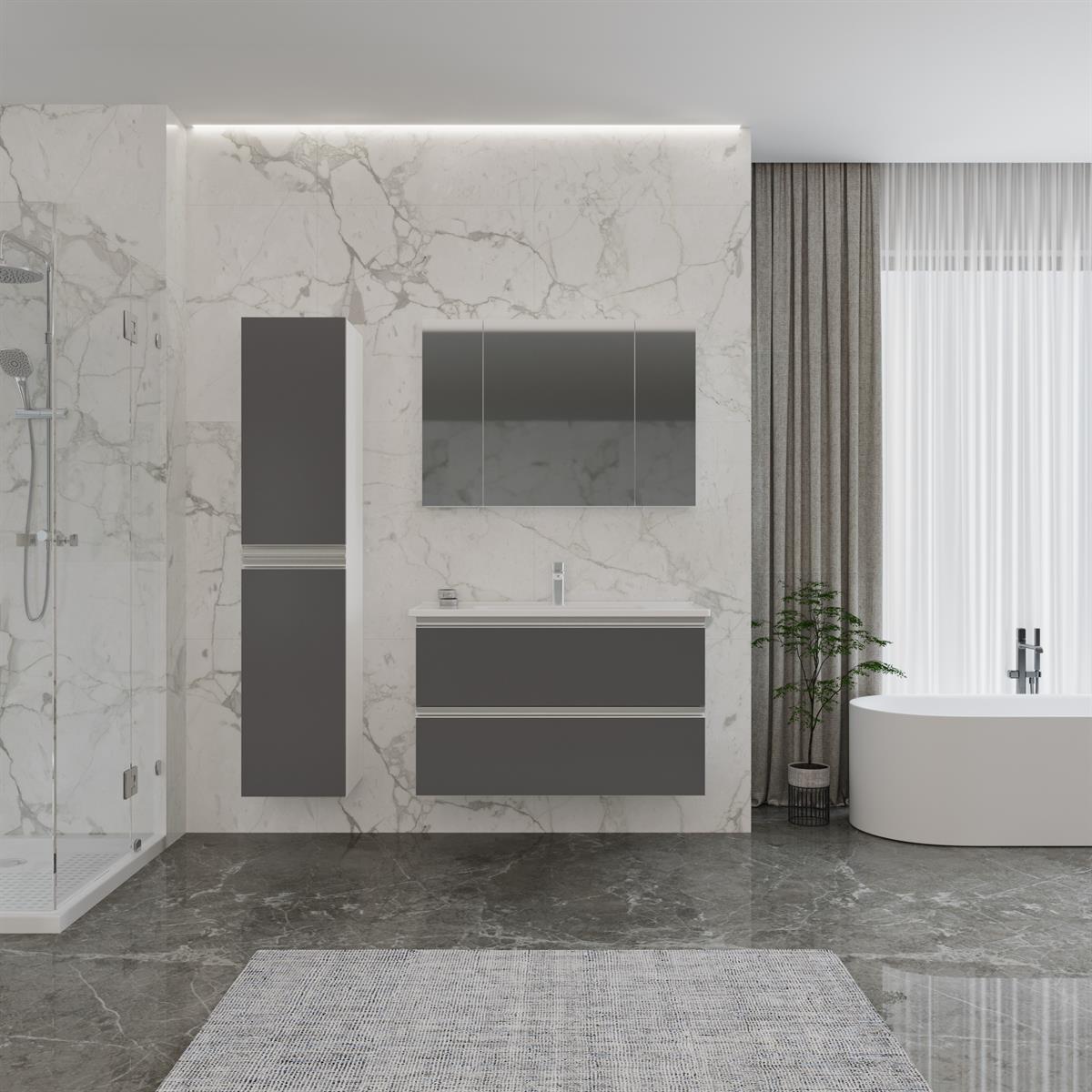 Orka Terme Çekmeceli 100 cm Banyo Dolabı