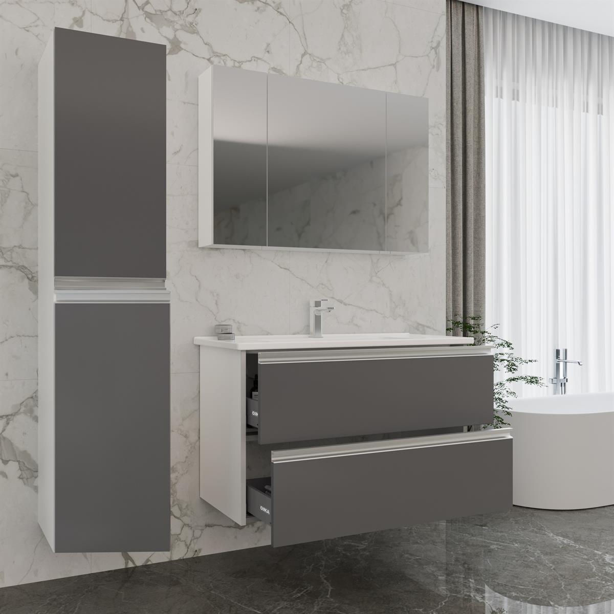 Orka Terme Çekmeceli 120 cm Banyo Dolabı