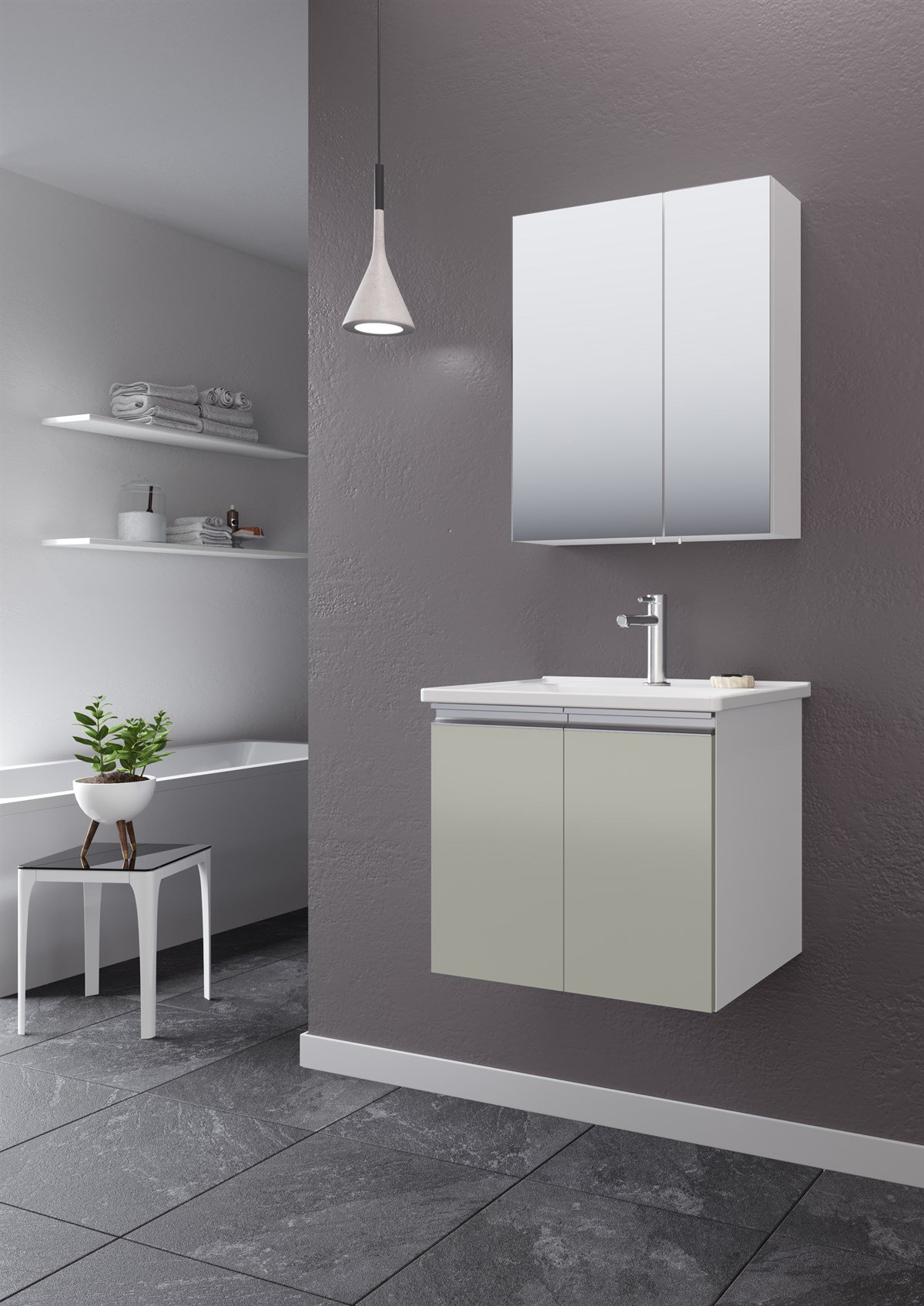 Orka Terme Kaşmir Lake 60 cm Banyo Dolabı