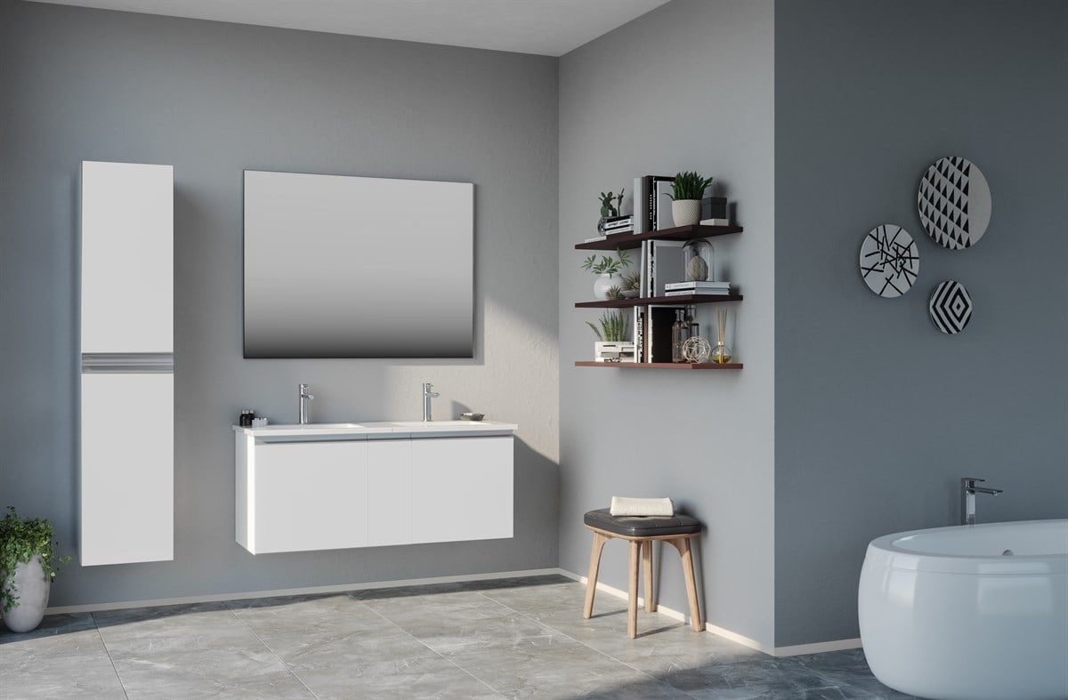 Orka Terme White Lake 120 cm Banyo Dolabı