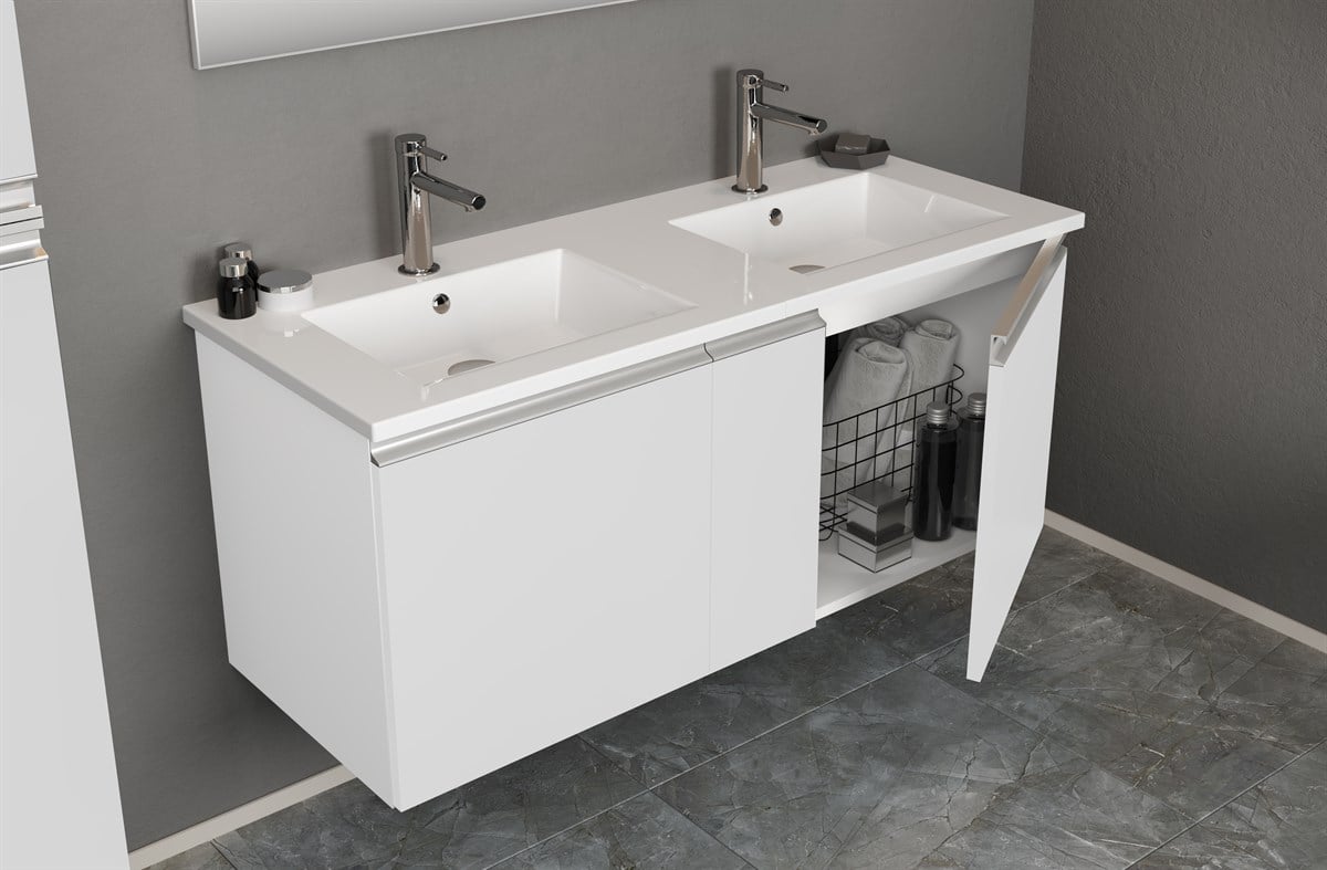 Orka Terme White Lake 120 cm Banyo Dolabı