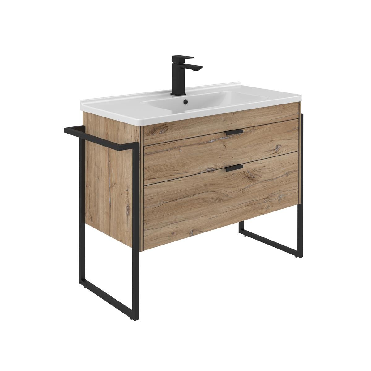 Orka Trio Çekmeceli Ayaklı 80 cm Banyo Dolabı