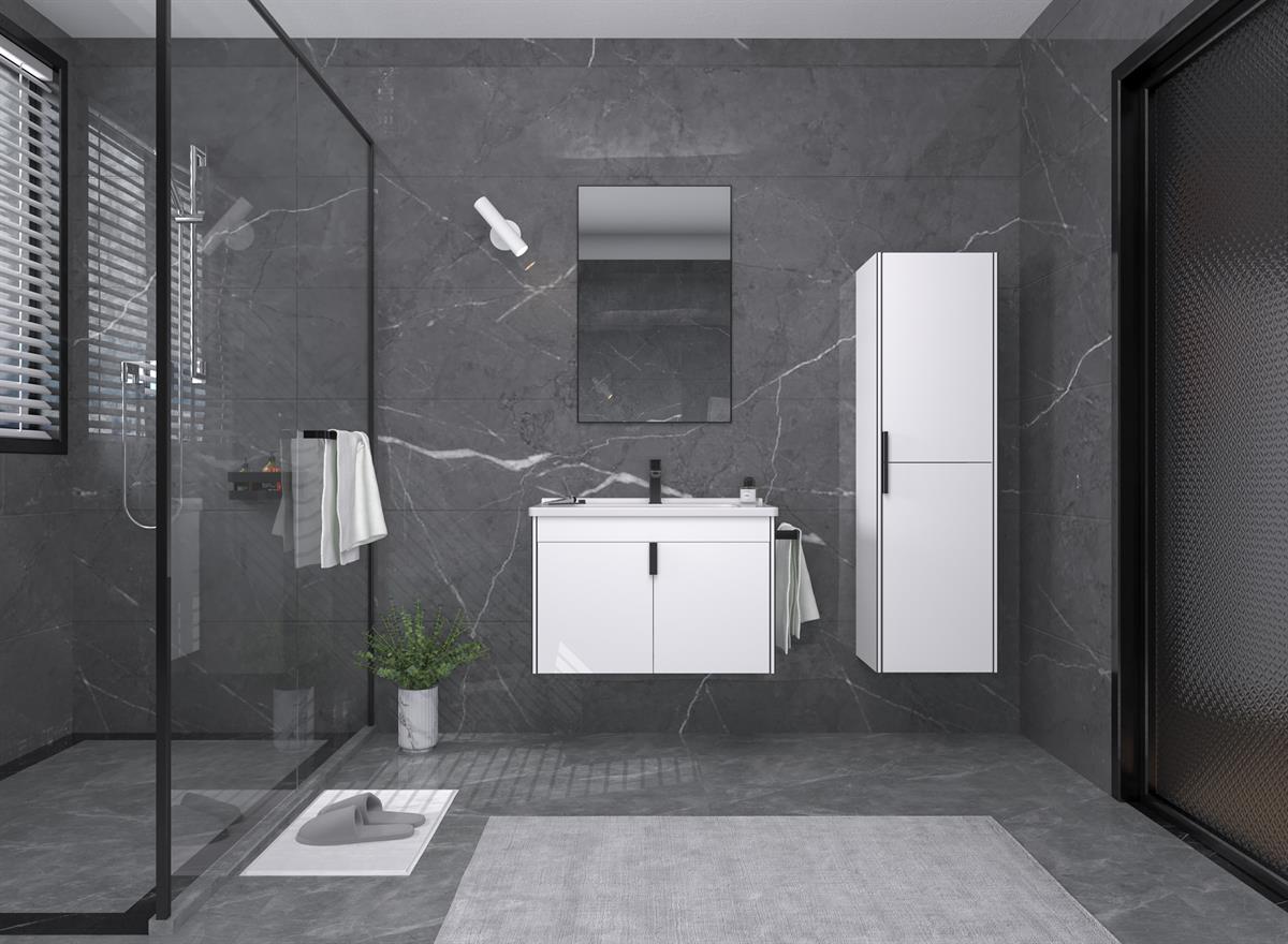 Orka Trio Kapaklı Asma 100 cm Banyo Dolabı