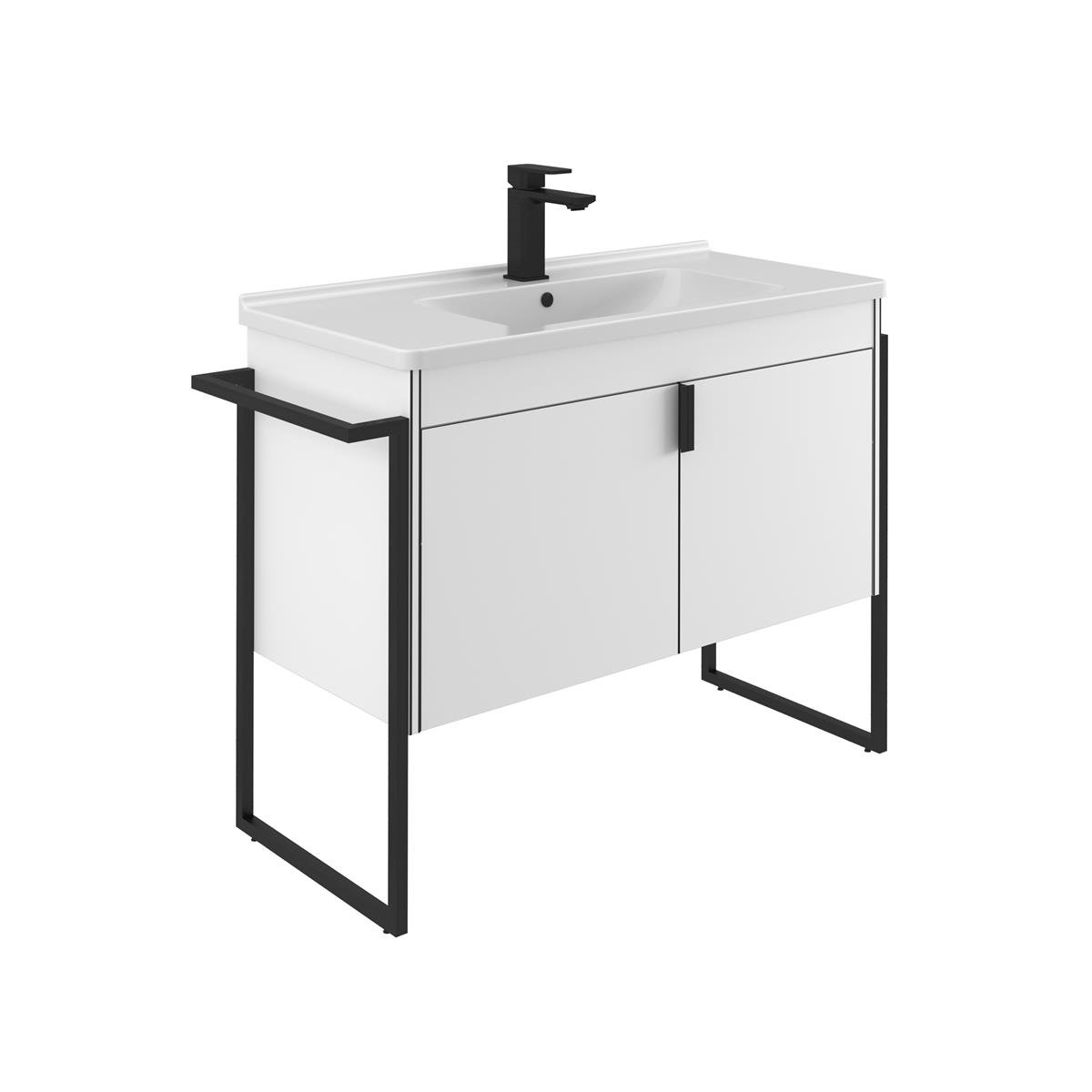 Orka Trio Kapaklı Ayaklı 100 cm Banyo Dolabı