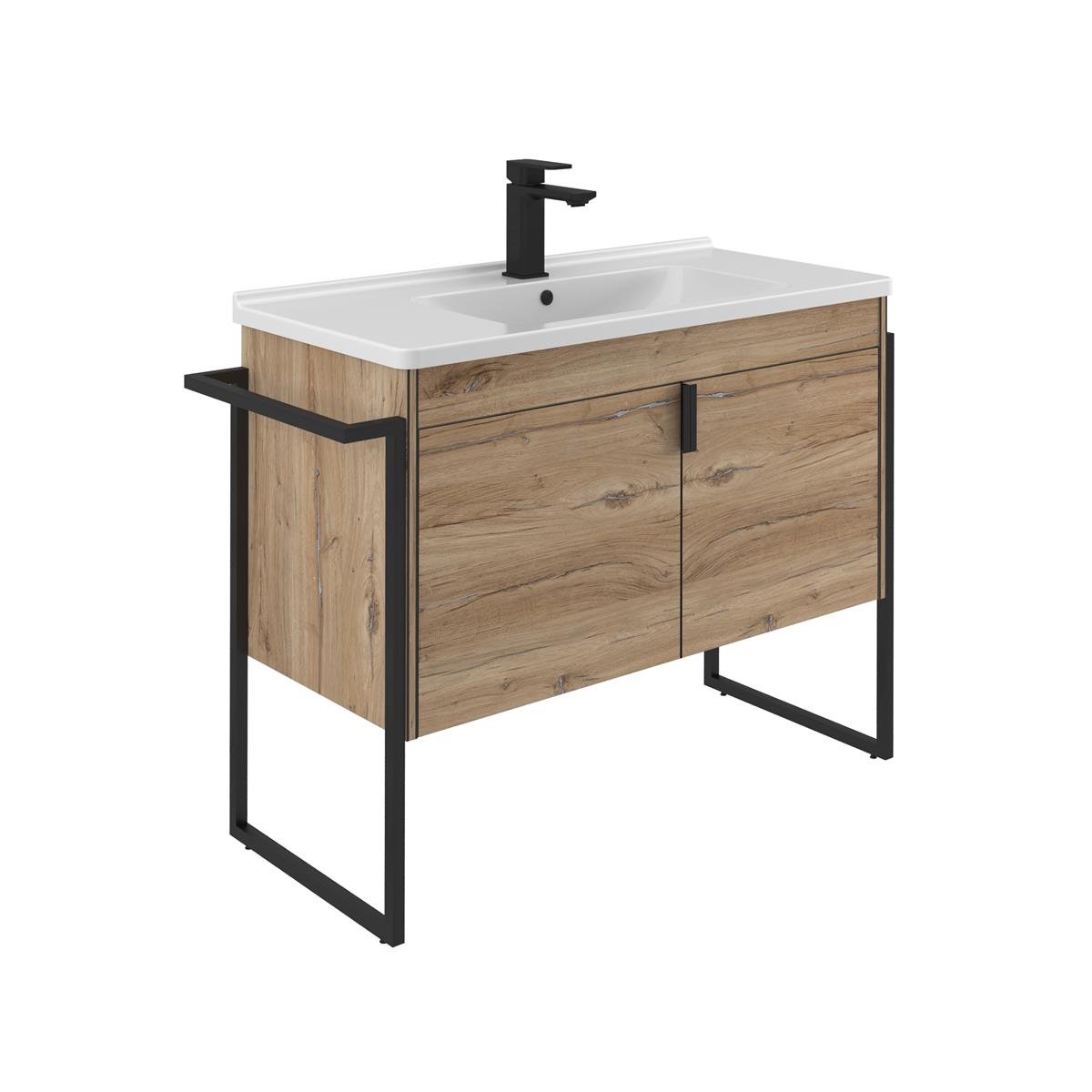 Orka Trio Kapaklı Ayaklı 100 cm Banyo Dolabı