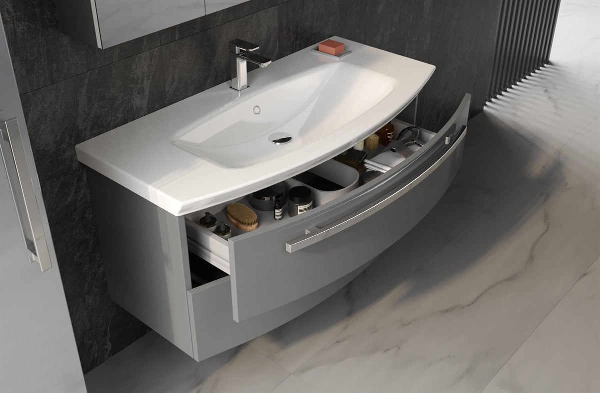 Orka Urla Grey Lake 110 cm Banyo Dolabı