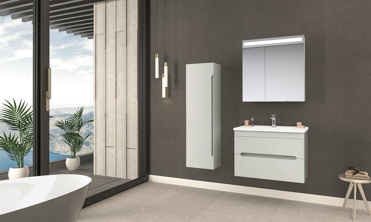 Orka Varna Kaşmir Lake 80 cm Banyo Dolabı