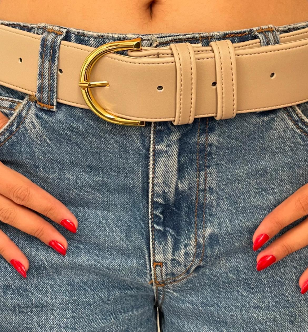 GOLD TOKALI PANTOLON KEMERİ VEGAN DERİ