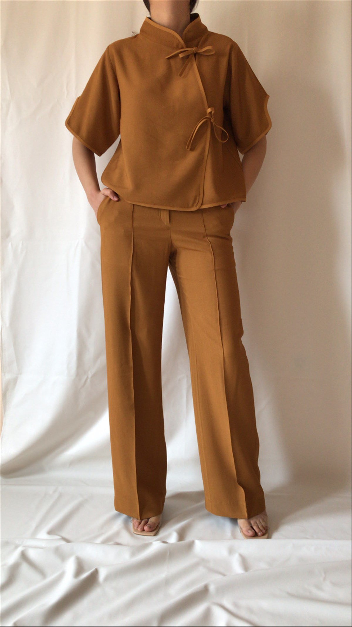 HARDAL RENGİ KETEN PANTOLON