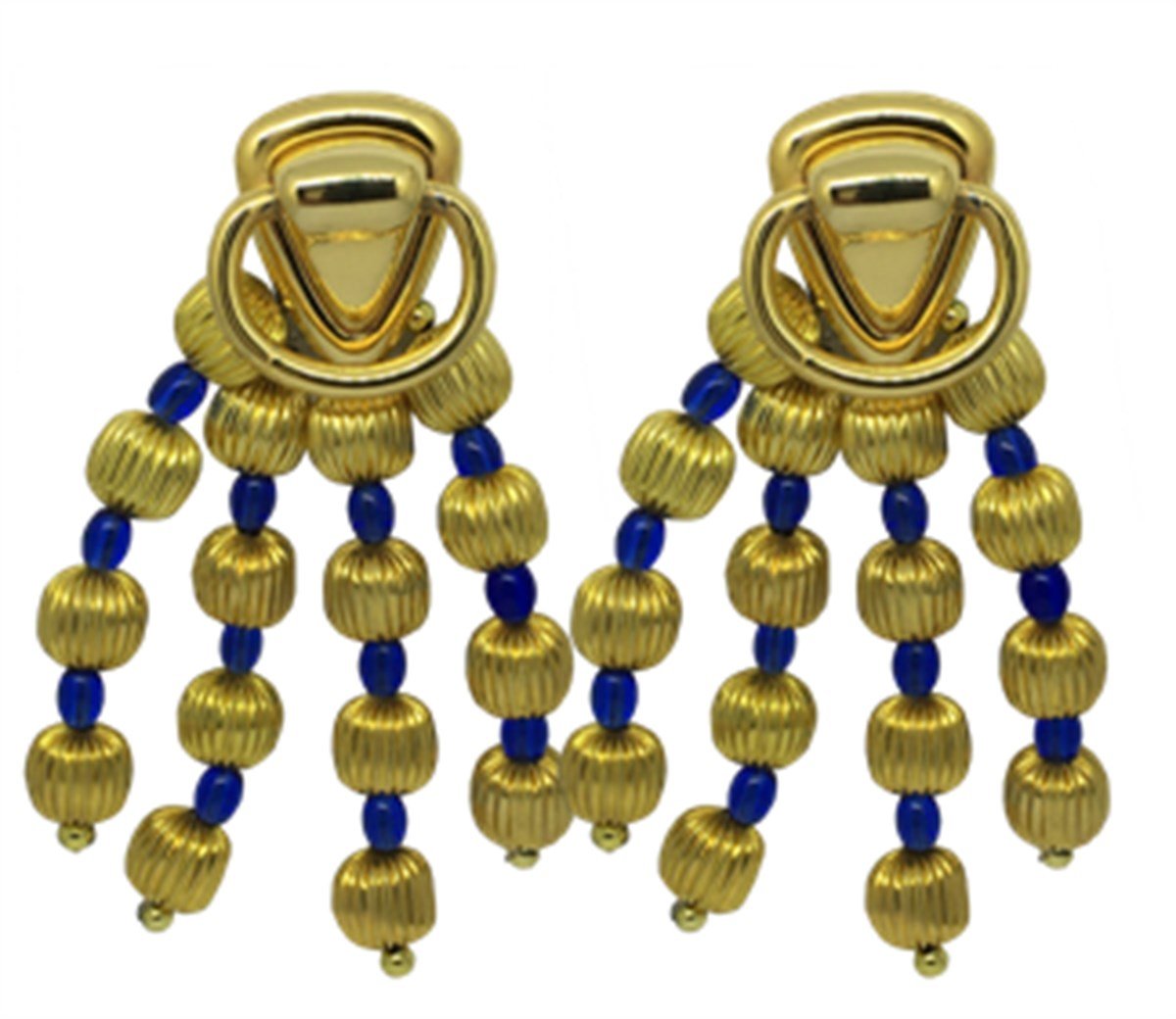 MAVİ-GOLD SALLANTILI KÜPE