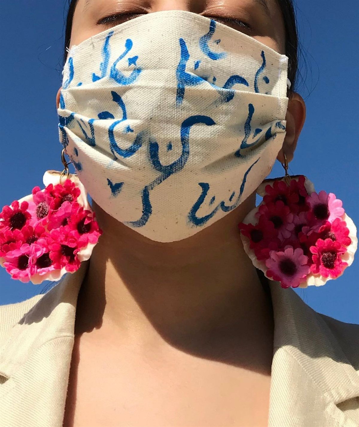 VUCÜT FİGÜRLÜ KETEN MASKE