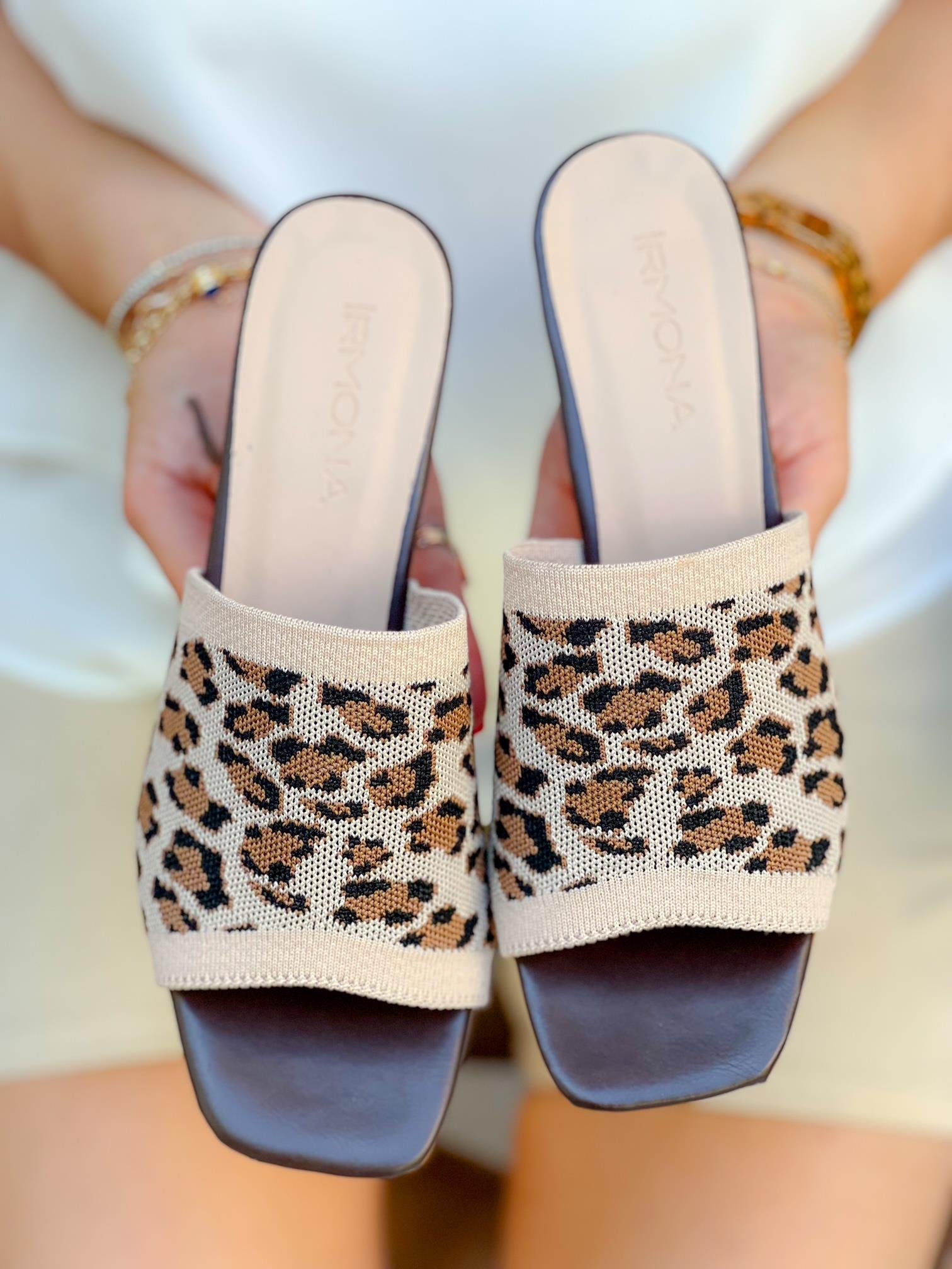 Angel Leopar Triko 5 cm Ökçe Terlik