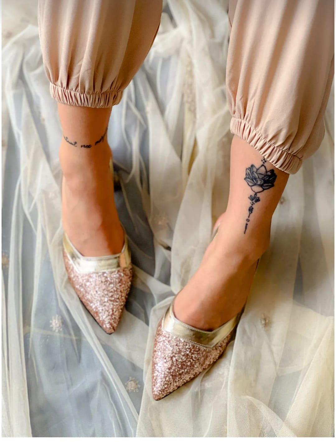 AVA ROSE GOLD TAŞLI TOPUKLU SANDALET