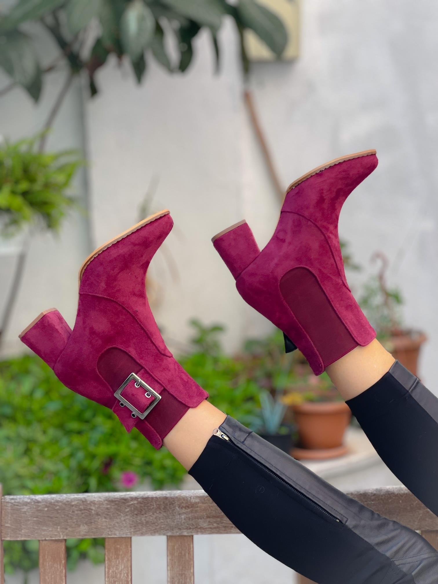 BERİS BORDO DANA SÜET TOKALI LASTİKLİ BOT