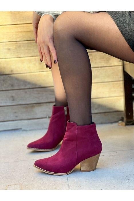 DALİDA BORDO SÜET DALLAS WESTERN MİNİ BOT