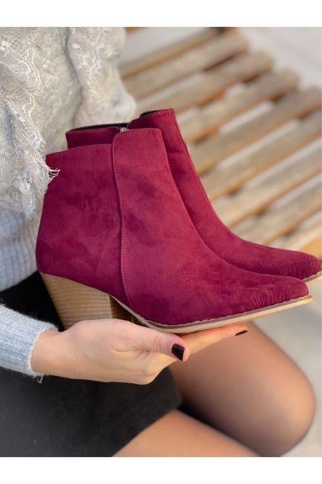 DALİDA BORDO SÜET DALLAS WESTERN MİNİ BOT