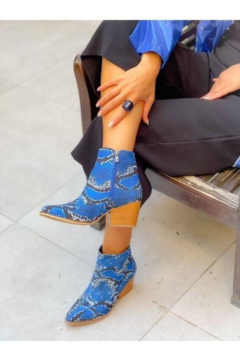 DALİDA SAKS YILAN DERİSİ DALLAS WESTERN MİNİ BOT