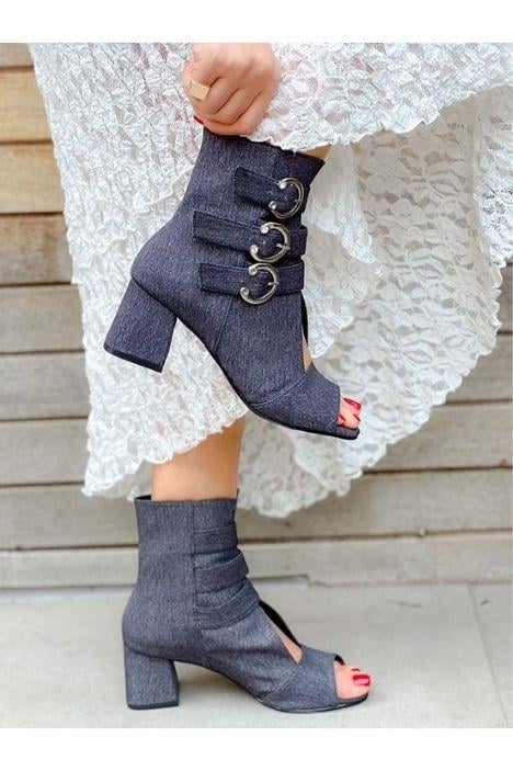 ELLAS GRİ KOT TOKALI YAZLIK BOT SANDALET