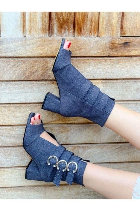 ELLAS GRİ KOT TOKALI YAZLIK BOT SANDALET