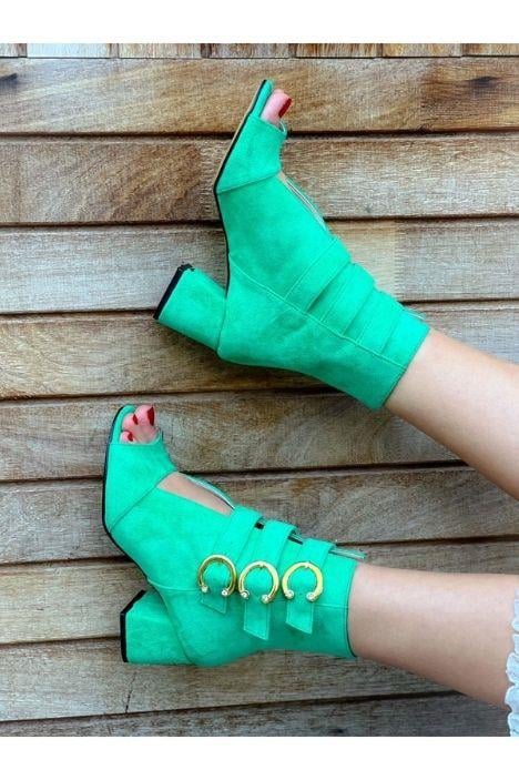 ELLAS YEŞİL DANA SÜET TOKALI YAZLIK BOT SANDALET