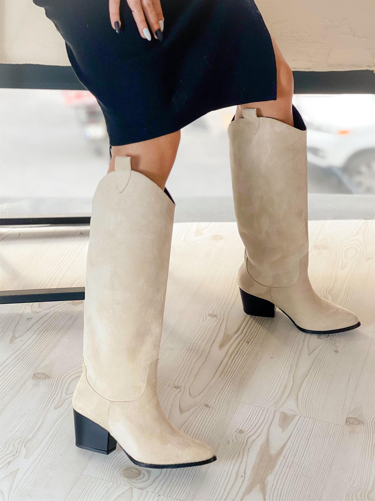 FOLLY BEJ SÜET DALLAS DİZALTI ÇİZME