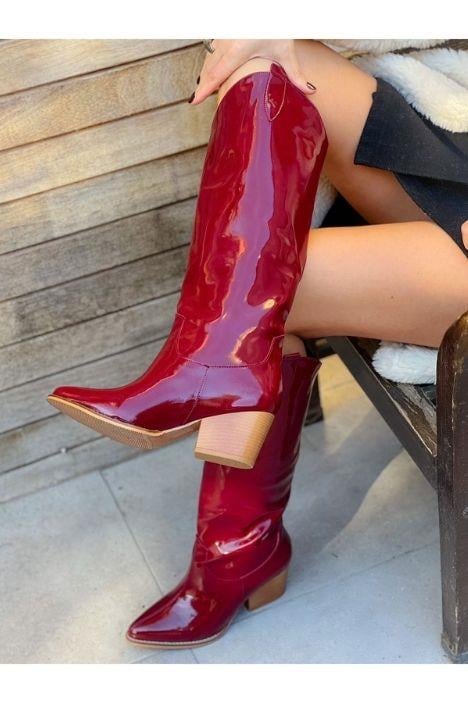 FOLLY BORDO RUGAN DALLAS DİZALTI ÇİZME