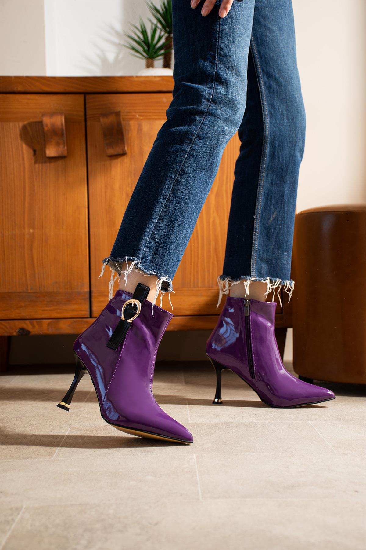 HOLLY MOR RUGAN 7 CM TOPUKLU TOKA DETAYLI BOT BOTTİE